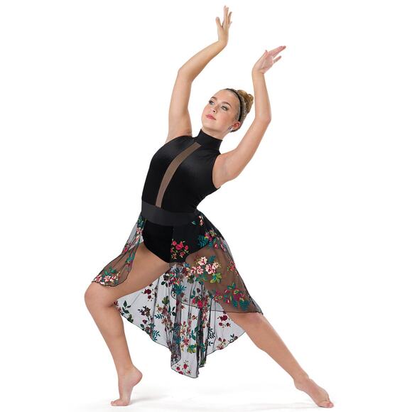 Dance Costume Small Adult Black A Wish Come True 686 Lyrical Ballet Contemporary - Picture 1 of 8